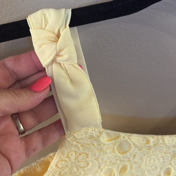 Biscotti collection girls yellow embroidered lace tiered dress tank zip back 6X - Picture 3 of 12